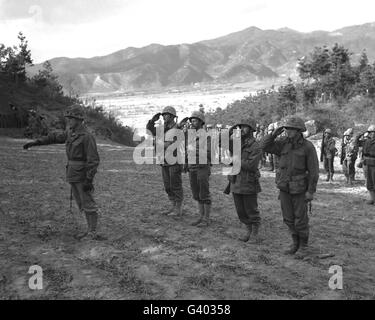 Marines de la 5e Régiment de Marines en Corée. Banque D'Images