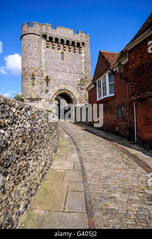 Passerelle Château de Lewes, East Sussex, Angleterre Banque D'Images