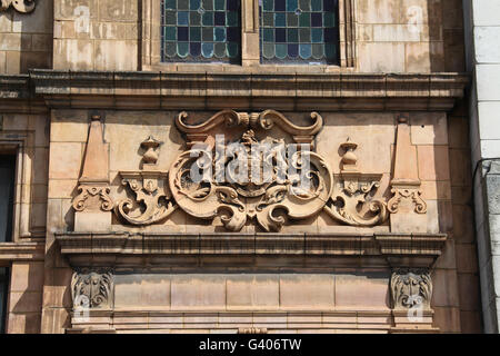 Détails de construction de l'ancien siège du Conseil scolaire de Salford sur Chapel Street à Manchester Banque D'Images