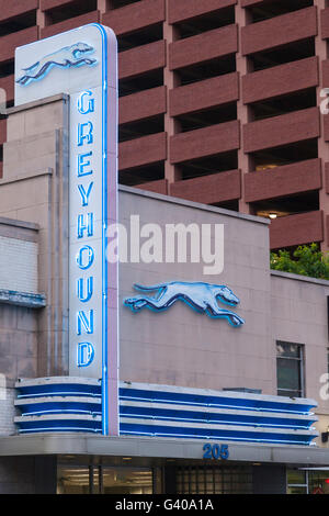 La Gare des Bus Greyhound à Dallas Banque D'Images