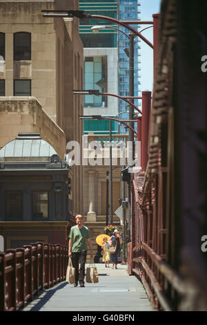 L'image de la rue dans le centre-ville de Chicago Banque D'Images