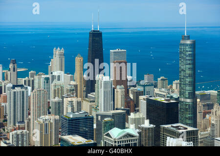 Vue sur le centre-ville de Chicago à partir de la Willis Tower Banque D'Images