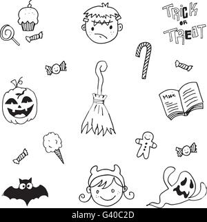 Halloween dans l'élément vecteur doodle Illustration de Vecteur