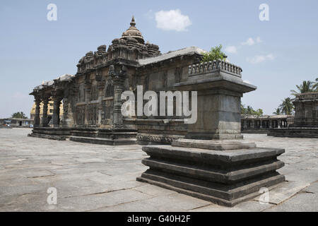 Andal (Ranganayaki) temple situé dans le nord-ouest de Chennakeshava temple. Belur, Karnataka, Inde. Vue depuis le nord-ouest. Banque D'Images