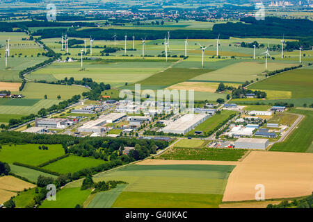 Vue aérienne, zone industrielle zone industrielle Belecke Belecke Walter Rathenau, anneau, Warstein, Sauerland, Rhénanie du Nord-Westphalie, Banque D'Images