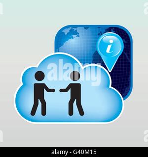 La conception de l'informatique en nuage Illustration de Vecteur