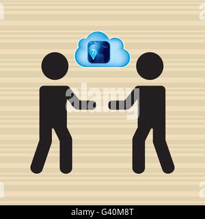 La conception de l'informatique en nuage Illustration de Vecteur