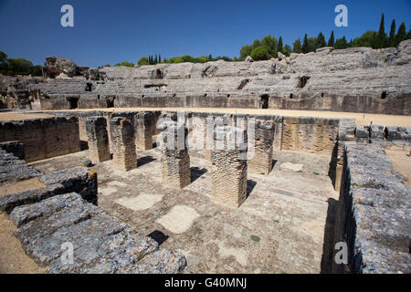 Amphithéâtre romain, ruines d'Italica, Andalousie, Espagne, Europe Banque D'Images