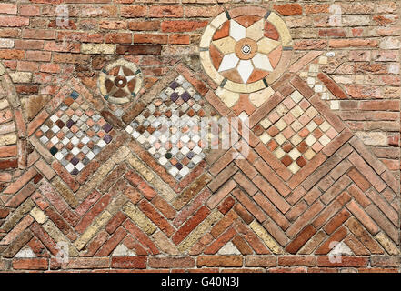 Détail de briques, l'église du Saint-Sépulcre, basilique Santo Stefano, Bologne, Emilie-Romagne, Italie, Europe Banque D'Images