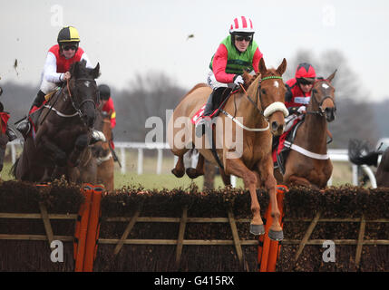 Jockey Tony McCoy à bord de Brunswick Gold saute la deuxième dernière Sur le chemin de gagner la radio du Yorkshire soutient Yorkshire Course de novices Banque D'Images