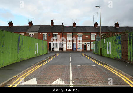 Vue générale du site de l'ancienne demeure du club de football de Leicester City, Filbert Street. Utilisé par le club de 1891 à 2002 quand le club a déménagé au stade actuel de Walkers. La région est maintenant le site de l'hébergement des étudiants de l'Université et aussi en partie abandonné Banque D'Images