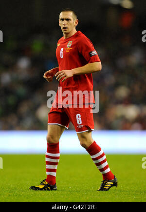 Football - Carling Nations Cup - République d'Irlande / pays de Galles - Aviva Stadium.Andrew Crofts du pays de Galles pendant le match de la coupe des nations de Carling au stade Aviva, Dublin, Irlande. Banque D'Images