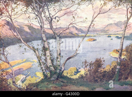 CUMBRIA : Lake district : Derwent Water & Bassenthwaite Lake de 1908 lodore Haut Banque D'Images