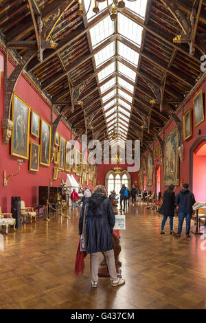 Plafond voûté dans la longue galerie photo au château de Kilkenny ( construit en 1195 ) dans le comté de Kilkenny, Munster, Irlande. Banque D'Images