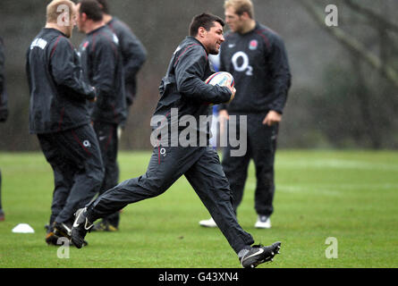 Rugby Union - RBS 6 Nations - Angleterre v Italie - Angleterre - Session de formation Pennyhill Park Banque D'Images