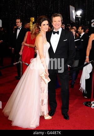 83e Academy Awards - arrivées - Los Angeles.Colin Firth et Livia Giuggioli arrivent pour les 83e Academy Awards au Kodak Theatre de Los Angeles. Banque D'Images