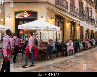 Terrasse d'un restaurant, Costal del Sol Malaga. Andalousie, Espagne Europe Banque D'Images