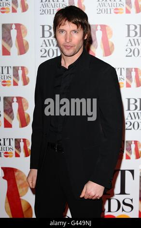 Brit Awards 2011 - arrivées - Londres.James Blunt arrive pour les Brit Awards 2011 à l'O2 Arena, Londres. Banque D'Images