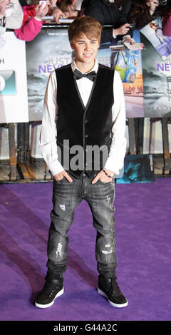 Justin Bieber arrivée pour la première européenne de Justin Bieber : ne jamais dire jamais, au Cineworld O2 à l'O2 Arena, Londres. Banque D'Images