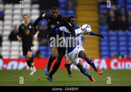 Football - FA Cup - Cinquième tour - Birmingham City / Sheffield mercredi - St Andrew's.Reda Johnson de Sheffield Wednesday (à gauche) et Obafemi Martins (à droite) de Birmingham City se battent pour le ballon. Banque D'Images