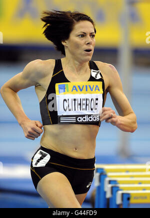 Athlétisme - Grand Prix Aviva - National Indoor Arena.Helen Clitheroe, en Grande-Bretagne, en action pendant les 3000 mètres Banque D'Images