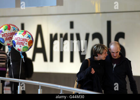 Accueil Bienvenue à Heathrow Banque D'Images