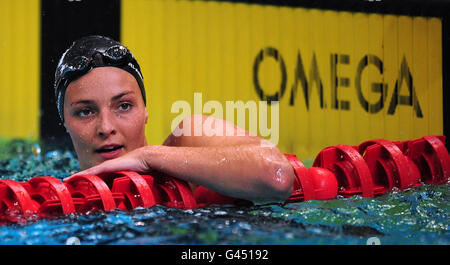 Keri-Anne Payne de Stockport Metro après l'Open féminin de 400m Freestyle Heat 5 lors des championnats britanniques de natation au gaz au centre aquatique de Manchester, à Manchester. Banque D'Images