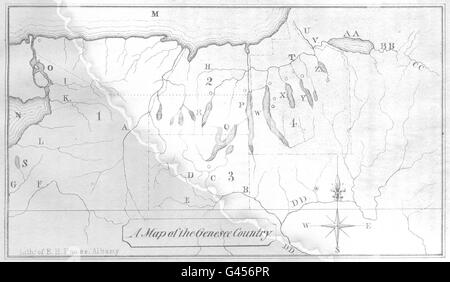 État de New York : Genesee Country. Rochester Syracuse Niagara Falls, 1849 map Banque D'Images