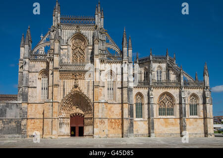 Quartier gothique extérieur de Monastère de Batalha (Mosteiro da Batalha), site du patrimoine mondial de l'UNESCO, Batalha, Portugal Banque D'Images