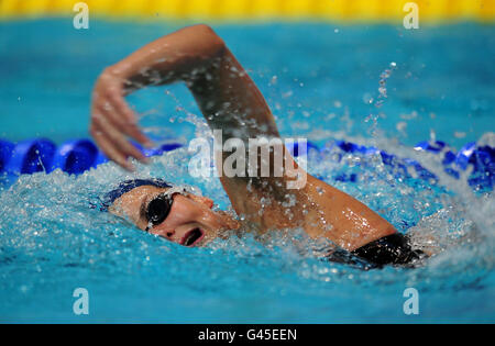 Keri-Anne Payne de Stockport Metro pendant l'échauffement lors des championnats de natation au gaz britannique au centre aquatique de Manchester, à Manchester. Banque D'Images