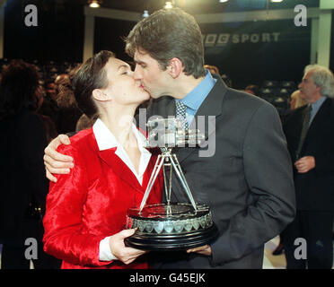 Damon Hill et femme/Award Banque D'Images