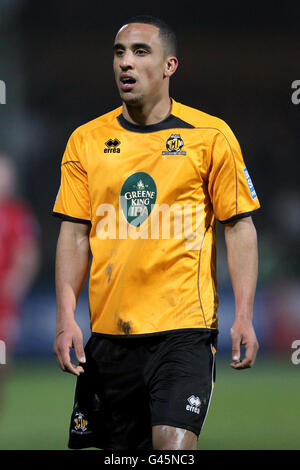 Soccer - Blue Square Premier League - Cambridge United v Kidderminster Harriers - The R coings Abbey Stadium. Jordan Patrick, Cambridge United. Banque D'Images