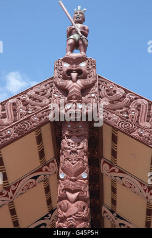 Tamatekapua meeting house de Rotorua sur néos-zélandais île du nord Banque D'Images