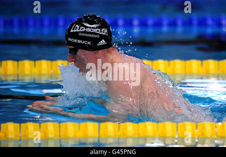 Joseph Roebuck de l'université de Loughborough pendant l'Open masculin 200 m individuel Medley chauffe 4 pendant les championnats britanniques de natation de gaz au centre aquatique de Manchester, Manchester. Banque D'Images