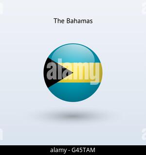 Bahamas drapeau rond. Vector illustration. Illustration de Vecteur