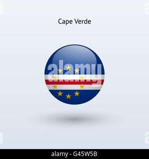 Cap-vert drapeau rond. Vector illustration. Illustration de Vecteur