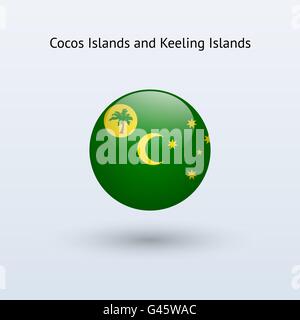 Îles Cocos Îles Keeling et drapeau rond. Illustration de Vecteur