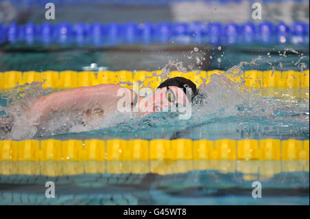 Hannah Miley sur le chemin de la victoire de l'Open féminin 200 m IM final Banque D'Images