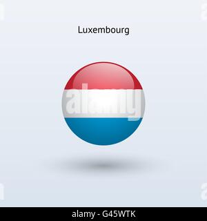 Luxembourg drapeau rond. Vector illustration. Illustration de Vecteur