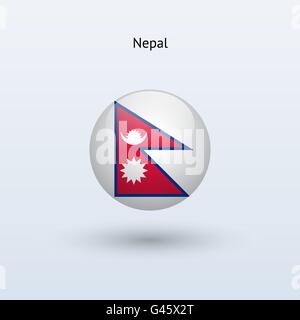Le Népal drapeau rond. Vector illustration. Illustration de Vecteur