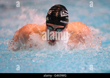 Natation - Championnats britanniques de natation au gaz 2011 - troisième jour - Centre aquatique de Manchester.Joseph Roebuck de l'université de Loughborough lors de sa demi-finale du Men's Open 200m Butterfly Banque D'Images