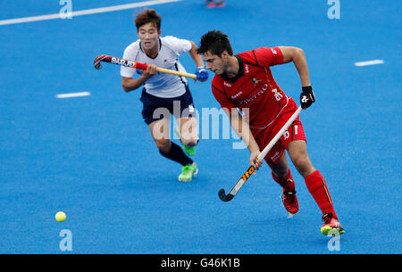 Alexander Hendrickx de Belgique lors du match de 5ème-6ème place entre la Belgique et la Corée le sixième jour du trophée des champions hommes de la FIH au Parc olympique de la Reine Elizabeth, Londres.APPUYEZ SUR ASSOCIATION photo.Date de la photo: Vendredi 17 juin 2016.Voir PA Story Hockey London.Le crédit photo devrait se lire comme suit : Paul Harding/PA Wire.RESTRICTIONS: Usage éditorial seulement, aucune utilisation commerciale sans autorisation préalable, veuillez contacter PA Images pour plus d'informations: Tél: +44 (0) 115 8447447. Banque D'Images