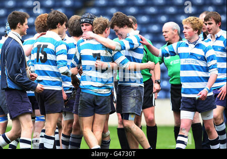 Rugby Union - Brewin Dolphin U16 - Finale de la coupe des écoles écossaises Murrayfield Banque D'Images