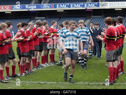 Rugby Union - Brewin Dolphin U16 - Finale de la coupe des écoles écossaises Murrayfield Banque D'Images