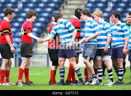 Rugby Union - Brewin Dolphin U16 - Finale de la coupe des écoles écossaises Murrayfield Banque D'Images