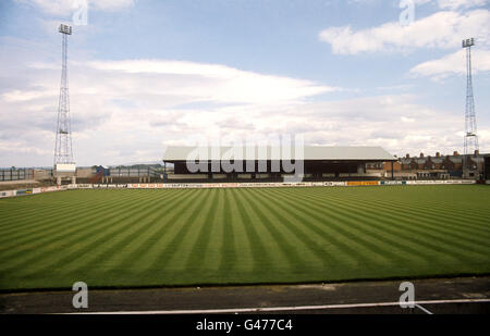 Vue générale sur Brunton Park, où se trouve le Carlisle United Football Club. Banque D'Images