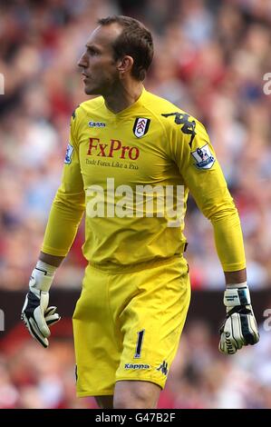 Football - Barclays Premier League - Manchester United / Fulham - Old Trafford. Mark Schwarzer, gardien de but Fulham Banque D'Images