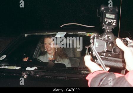 Tiggy Legge-Bourke quitte la fête de Camilla Parker Bowles dans les premières heures de ce matin (samedi) tenu à Highgrove House près de Tetbury.Photo Barry Batchelor/PA. Banque D'Images