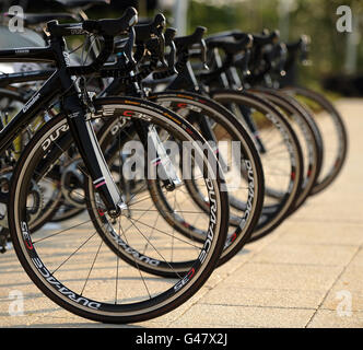 Vue générale des vélos du Rapha Condor Sharp faites équipe Banque D'Images