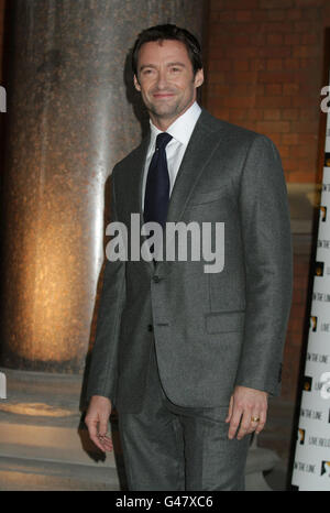 Hugh Jackman arrivant pour le programme de bienfaisance Live Below the Line au Marriott St Pancras Renaissance Hotel, Londres. Banque D'Images